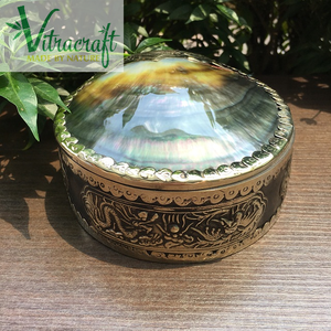 Carte mère incrustée de perle blanche Nickel, boîte à bijoux de luxe et perles noires - Product Image 1