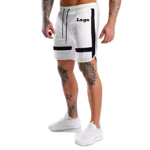 Pantalones cortos deportivos informales para hombre, tela de algodón transpirable de secado rápido, logotipo bordado personalizable, cintura media elástica de talla grande - Product Image 2