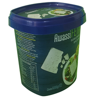 Seau en plastique de qualité alimentaire de 25 oz avec couvercles et poignée pour l'emballage des aliments, du fromage, de la crème glacée et du tabac, contenants personnalisés IML