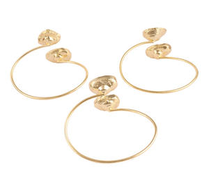 Two Stone Natural Geode Agate Druzy Flexible Open <b>Cuff</b> Bangle <b>Bracelet</b> Brass Gold Electroplated Edged Statement Jewelry <b>Bracelet</b> - Product Image 5