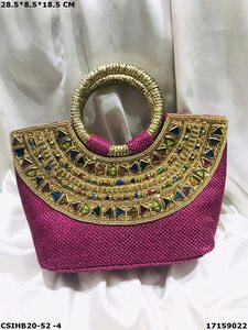 Bolso étnico hecho a mano para mujeres, bolsa de diseñador decorada, fabricante en la India, precio directo de fábrica - Product Image 4