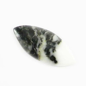Jaspe cebra natural, calidad AA, 9x21 mm, corte marquesa, cabujón blanco y negro, 1.28 g, piedras sueltas para la fabricación de joyas IG0119 - Product Image 1