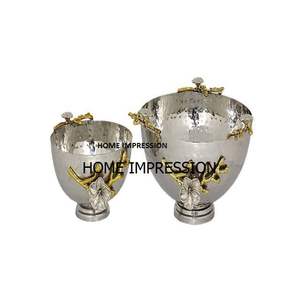 Bol indien en métal, design d'oiseaux, 1 pièce - Product Image 4