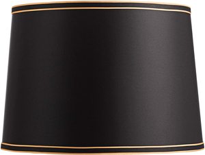 Factory Outlet Tùy Chỉnh Thanh Lịch Đen Trống Lampshades TC Vải Với Đen Và Vàng Trim Đèn Shades Cho Đèn Bàn Phòng Khách - Product Image 2