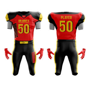 ชุดฟุตบอลอเมริกันแบบสั่งทำคุณภาพสูง พิมพ์ลายแบบซับลิเมชั่น ผ้าโพลีเอสเตอร์ 100% แห้งเร็ว ดีไซน์ล่าสุด มีไซส์พลัส - Product Image 3