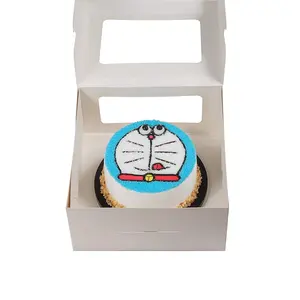 Janela bolo embalagem caixa padaria caixas com janela 10 polegadas simples pastelaria recipientes para bolo