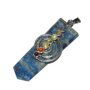 2023 Reiki Avec Chakra Pierre Lapis Lazuli Plat Crayon Pendentifs En Ligne | Reiki Avec Chakra Pierre Pendentifs - Product Image 1