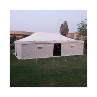 Tente de camping de luxe pour la famille, 6x4m, imperméable, en toile de polycoton 600g, double couche, robuste, personnalisée, pour le désert, toutes saisons