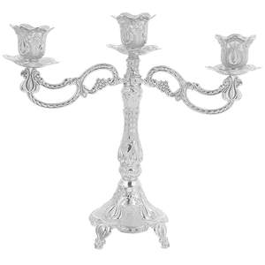 Candélabre en métal en aluminium argenté de fabrication indienne Crystal Boll Décoration d'éclairage personnalisable pour la livraison de mariages 05 7-15 jours - Product Image 1