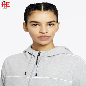 Jersey de mujer con capucha corta para mujer, sudaderas con capucha cortas, suéter de manga larga de Color en contraste, venta al por mayor, lana negra de invierno - Product Image 4