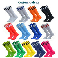 Vente directe d'usine Chaussettes longues antidérapantes Crew High Soccer Football Sports avec logo personnalisé différentes tailles disponibles