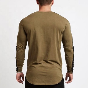De diseño de moda de algodón al por mayor personalizado Logotipo de impresión de pantalla de los hombres casuales de manga larga Camisetas - Product Image 2