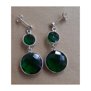 Meilleures boucles d'oreilles en argent sterling 925 avec pierres précieuses pour femmes pierre d'agate de style mignon pour les mariages - Product Image 1