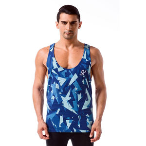 Wholesale 100% Cotton Men's Casual Tank Tops Quick Dry Comfortable Solid Color Custom Logo <b>Washed</b> Workout Singlet Print - Product Image 5
