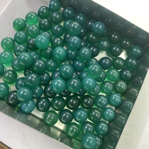 Bola redonda lisa de ónix verde Natural, piedra semipreciosa AAA de 9mm, sin perforar, de fabricante indio - Product Image 2