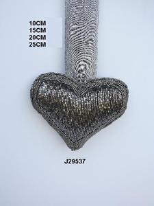 Adorno Navideño de Cuentas de Vidrio en Forma de Corazón Gris en Oferta, 10 cm, Disponible en Todos los Colores y Tamaños, Adorno Colgante para Árbol de Navidad - Product Image 6