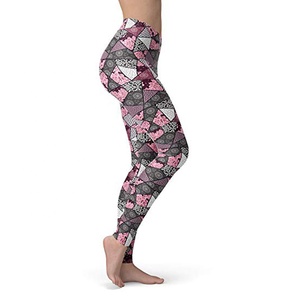 Pakistan Made Spandex/Polyester Printed Custom Breathable Eco-Friendly <b>Women</b> Yoga Pants / Training <b>Legging</b> - Product Image 4