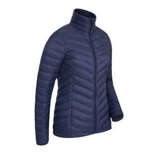 2025 nuevas chaquetas acolchadas de moda para mujer, ropa de invierno informal de diseño personalizado con logotipo de botón, decoración de patrón sólido, forro de nailon - Product Image 3