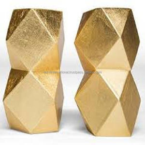 Sujetalibros de metal chapado en oro con hermoso diseño de pilar de metal - Product Image 1