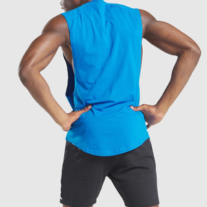 Camiseta sin mangas deportiva de gimnasio personalizada de alta calidad para hombre, dobladillo redondo con bolsillo con cremallera, estilo informal al por mayor - Product Image 4