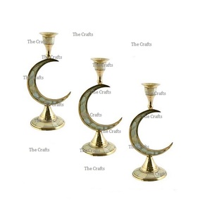 Bougeoir de travail en laiton et nacre plus grand bougeoir de qualité pour la maison hôtel et décor de mariage - Product Image 2