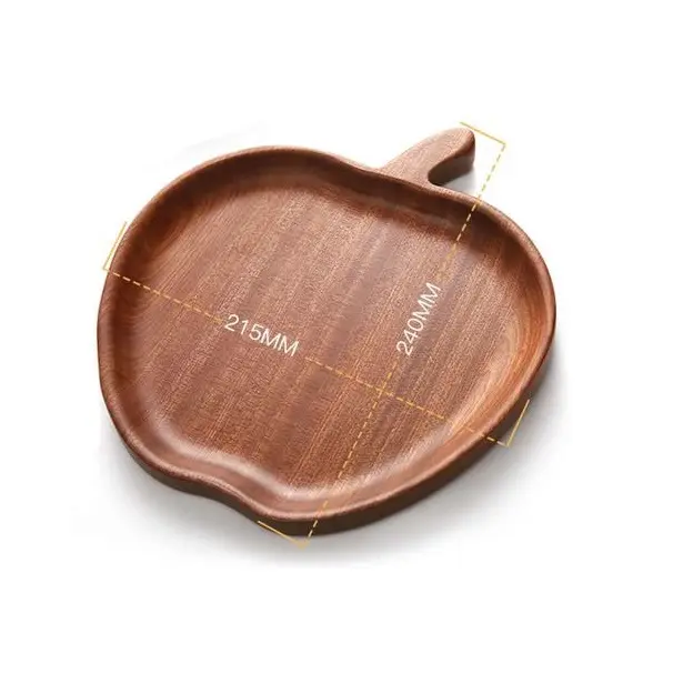 Modern Plates Apple Shaped Wooden Decorative Plates Specially For Kids Colored Polished Finishing Design Modern Dishes