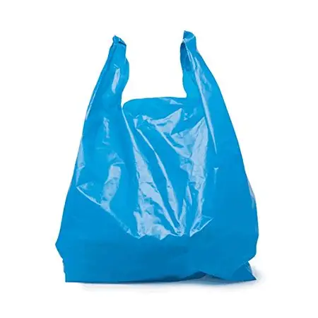 عينة مجانية تي شيرت اللون الأزرق البلاستيك مقبض حقيبة حمل للبقالة على لفة فيتنام مورد