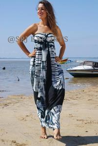 Robe de plage Maxi pour femme, épaule dénudée, décontractée, Sexy, vente en gros - Product Image 5