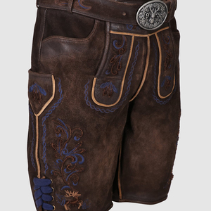 Lederhosen Lederhosen หนังแท้สำหรับผู้ชาย,ท่อสั้นหนังแท้กำหนดได้เองจากบาวาเรีย - Product Image 1