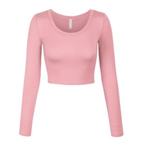 Camiseta Corta de Moda Casual, Corte Ajustado, Manga Larga, Tallas Grandes, Transpirable, de Algodón