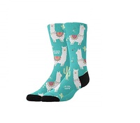 Chaussettes d'hiver pour femmes, imprimées d'animaux mignons, en spandex, écologiques, antibactériennes, séchage rapide, longueur genou, fabriquées au Bangladesh