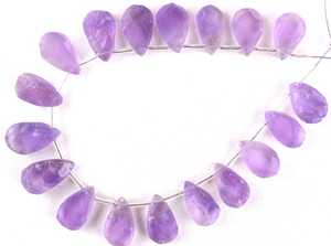 พลอยอเมทิสต์พลอยหยาบธรรมชาติ17ชิ้นทรงลูกแพร์ไม่ผ่านการเจียระไนด้วยมือของแท้คุณภาพสูง - Product Image 3