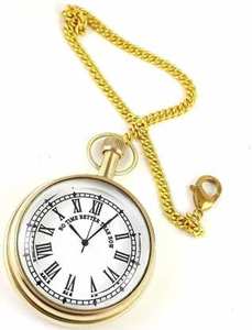 Handmade Golden Antique Solid Brass Gandhi <b>Watch</b> Roman Style Dial Polished <b>Pocket</b> <b>Watch</b> Long <b>Chain</b> Souvenir Valentine Day - Product Image 3