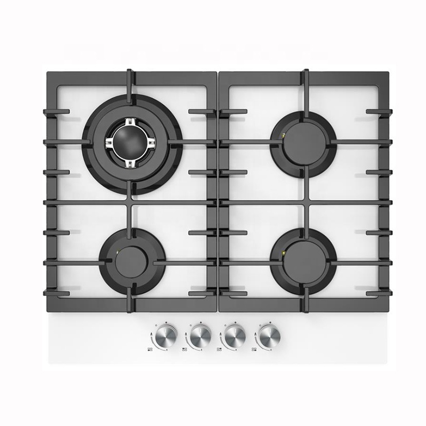 Газовая плита из белого стекла, 4 горелки, газовая плита Estufas для основных кухонных приборов