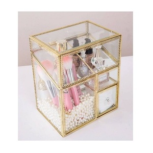 Advantageous Deign Jewelry Display <b>Box</b> Finest Quality Metal And <b>Glass</b> Cosmetic Jewelry <b>Box</b> For Best Selling - Product Image 1