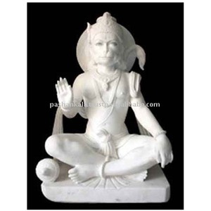 Estatua de Hanuman de mármol blanco - Product Image 1