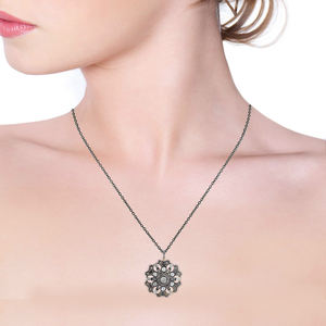 Colgante de plata de primera ley con forma de diamante para mujer, colgante, plata esterlina 925, Estilo Vintage, Victoriano - Product Image 3