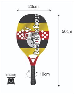 Raquetas de Tenis de Playa Personalizadas, Raqueta de Carbono y Vidrio con Logotipos y Combinaciones de Colores, Peso 310-330g, Longitud 50cm - Product Image 1