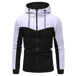 Sweat à capuche personnalisé de haute qualité pour homme, avec poche, noir et blanc, impression de logo OEM, coton et polyester, prix d'usine en gros - Product Image 1