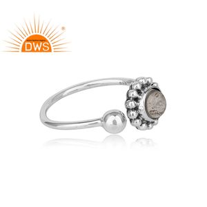 Bague en pierre précieuse de cristal naturel, argent 925, Quartz, ajustable, avec finition boisée, livraison gratuite - Product Image 2