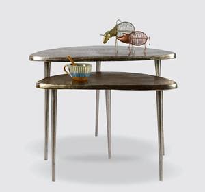 Modern Side <b>Table</b> Set of 2 Furniture decorative for Home Hotel Restaurant Gold Color Stylish design metal Iron Tea Coffee <b>tables</b> - Product Image 3