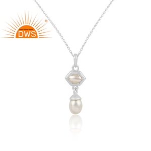 Wholesale sterling fine silver Pendant Necklace <b>Pearl</b> Necklace Supplier Dainty Collection Classic Collection - Product Image 1