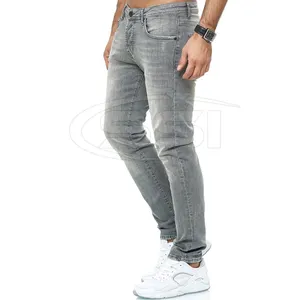 Calça jeans skinny slim fit masculina, azul lavado