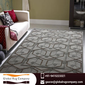 Ensembles de tapis en laine touffeté à la main modernes de luxe de haute qualité personnalisés Design rectangulaire Pile découpée tissée à la main support antidérapant - Product Image 5