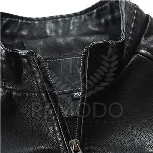 High Quality Washable Short Men Pu Leather Jackets Men's Stand Collar Slim Leather Jackets - Product Image 3