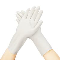 Offre StockLot : Gants en caoutchouc blanc latex doublés coton, 17 mil d'épaisseur, bonne élasticité, lavables, réutilisables, protection des mains