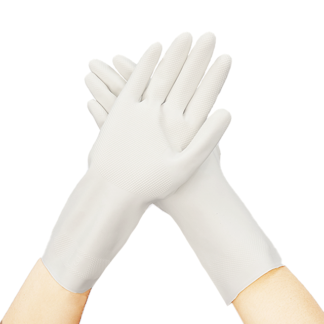 Safety Kitchen Gloves Flocklined Latex Rubber