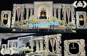Panel de fondo de escenario de boda, Marco trasero blanco para escenario, configuración de escenario de boda de Asia del Sur - Product Image 6