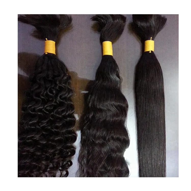 Double Drawn Virgin Brazilian Hair Cuticle Aligned Straight Human HairVirgin Remy Temple Donated Human Hair Supplier From India