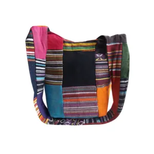 Hot Selling Stylish Handmade Vintage Sari Patchwork Cotton Cross Body Bags For Men's and Woman's